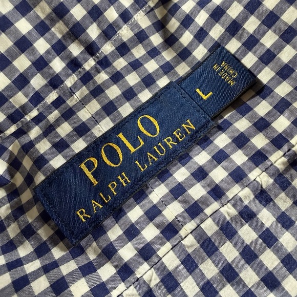 Polo Ralph Lauren Mens Blue Plaid Button‎ Down Classic Fit Shirt Large - Picture 5 of 8